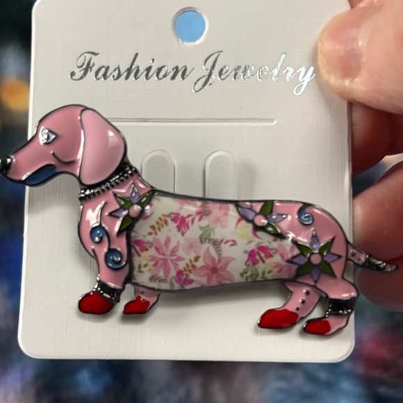 Pink Dachshund Brooch - Picture 3 of 3